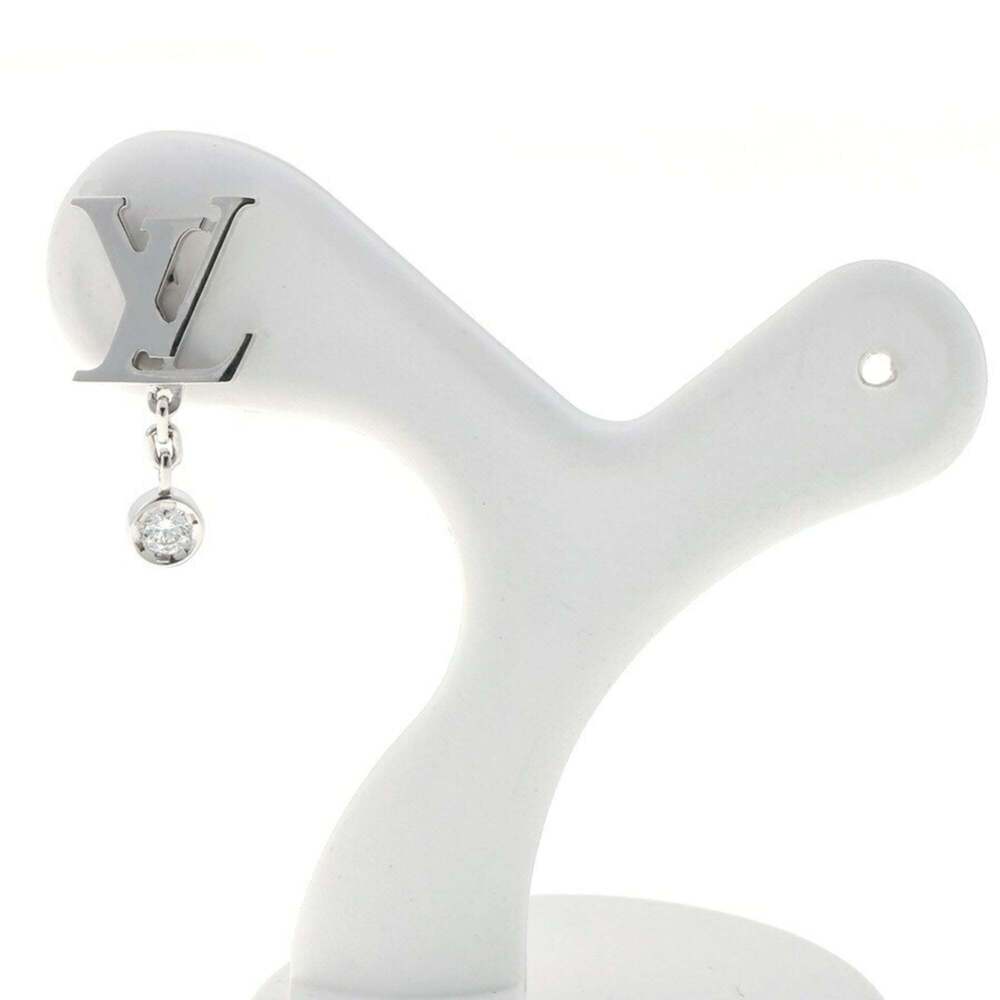 LOUIS VUITTON 18k Silver Diamond Earrings - Picture 2 of 5